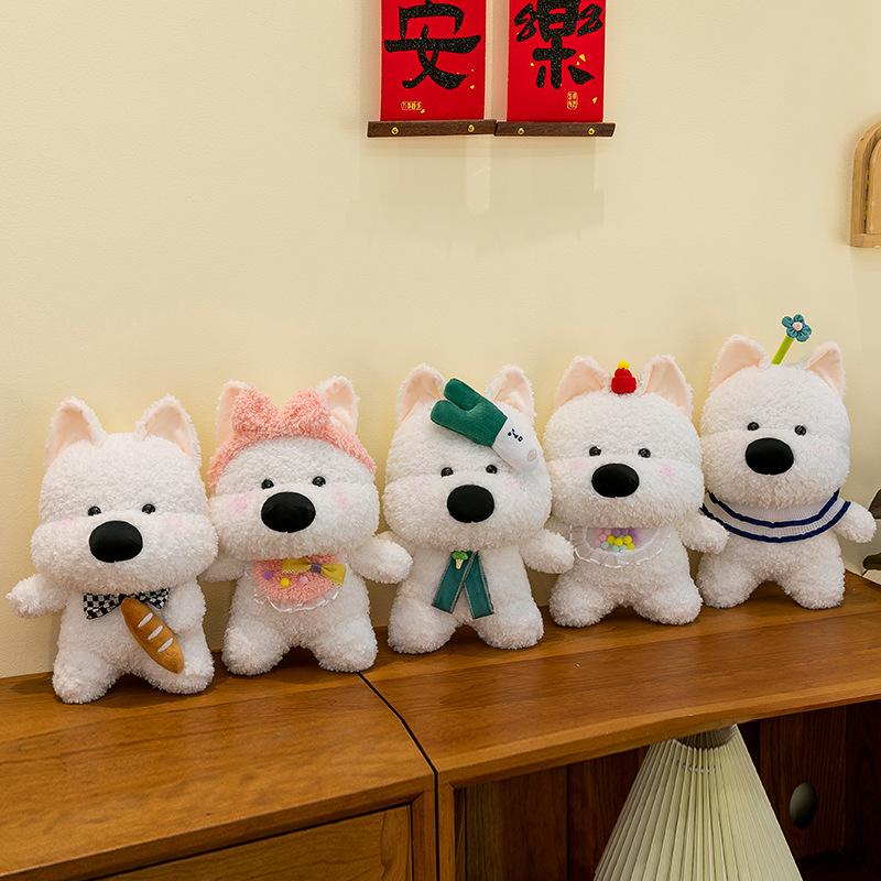 Simulated West Highland Plush Toys Children Sleeping with Puppy Doll Living Room Ornaments Claw Machine Boutique Doll