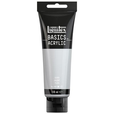 Liquitex Basics Acrylic Paint B-052 Silver 118ml Tube for Artists and Crafting