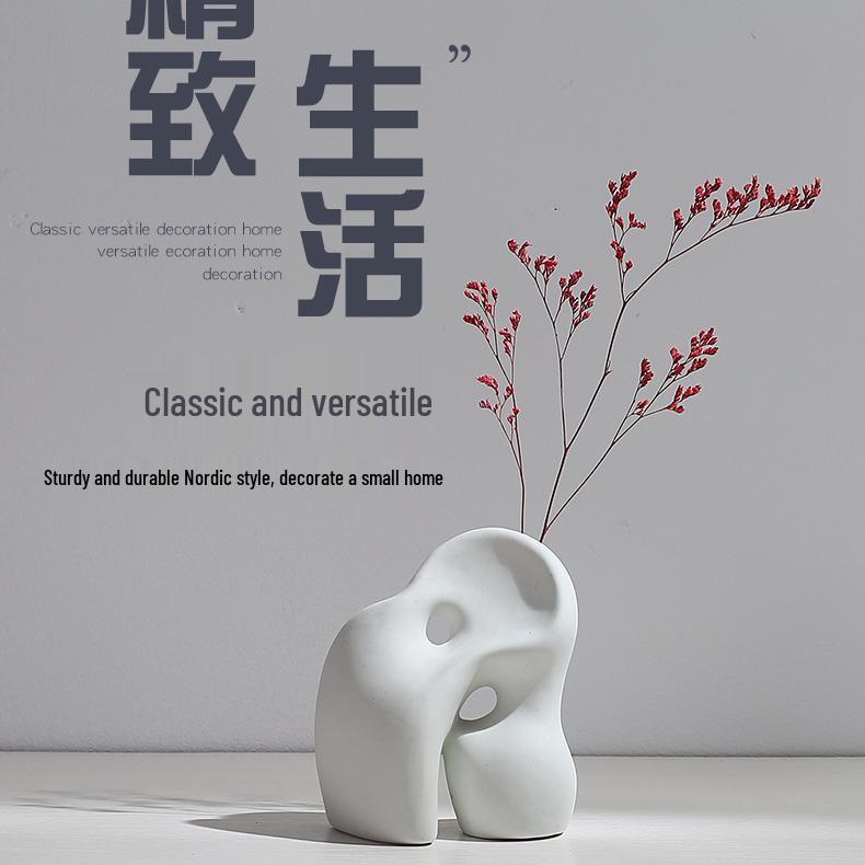 Nordic Style Ceramic Vase for Dried Flower Arrangements - Ideal for Hydroponic and Living Room Decor