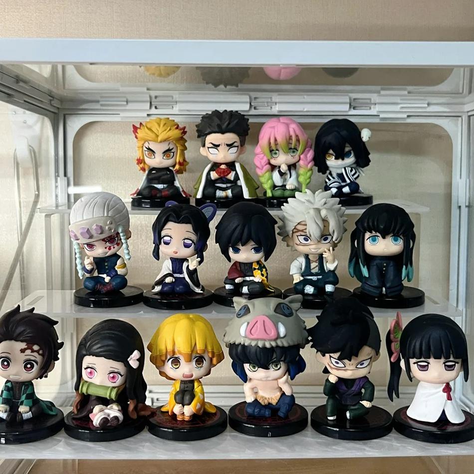 5 Style/Set Q Version Demon Slayer Sitting Ghost Doll Tanjiro Nidouzi Inosuke Zenizu Figure Action Figure Movie Model Toys Doll