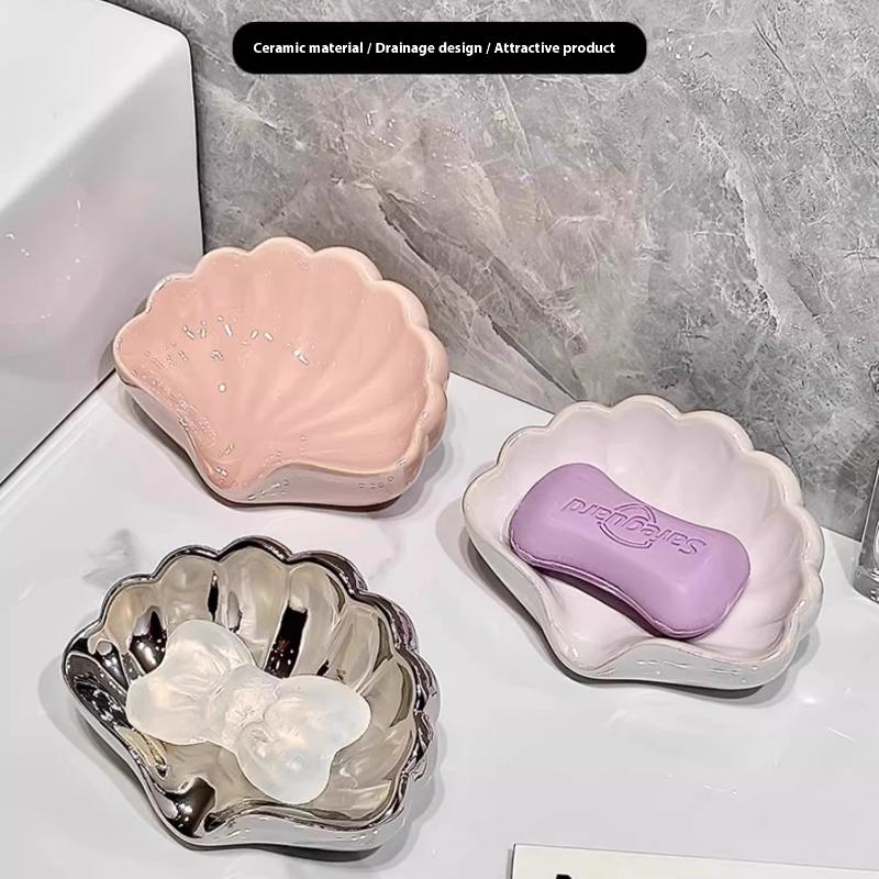 1 buc Suport Săpună de Scurgere Formă Scoică Creative Cutii Săpun Cutii Bijuterii Cutie Depozitare Accesorii Baie
