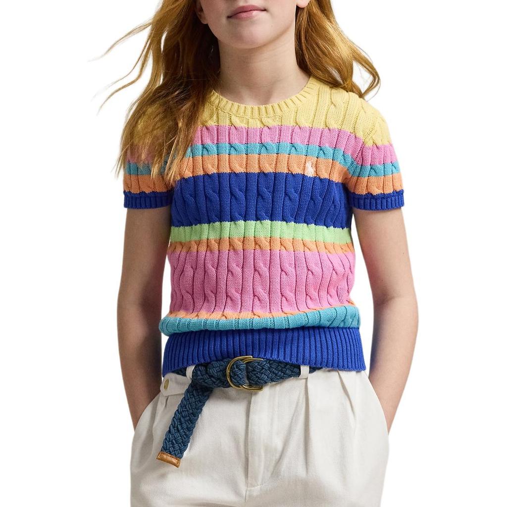 Polo Ralph Lauren Pullover Ss25 Rundhals Gestreift Kurzarm Strickware Mehrfarbig Kinder Kinderpullover CWPOSWEG6820532-999