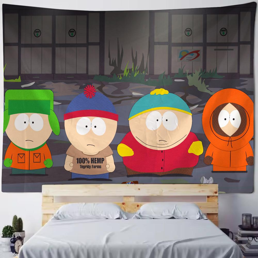 SSouth PPark Anime Tapestry Decoration Bedroom Dormitory Background Cloth Holiday Home Party Living Room Club Cloth
