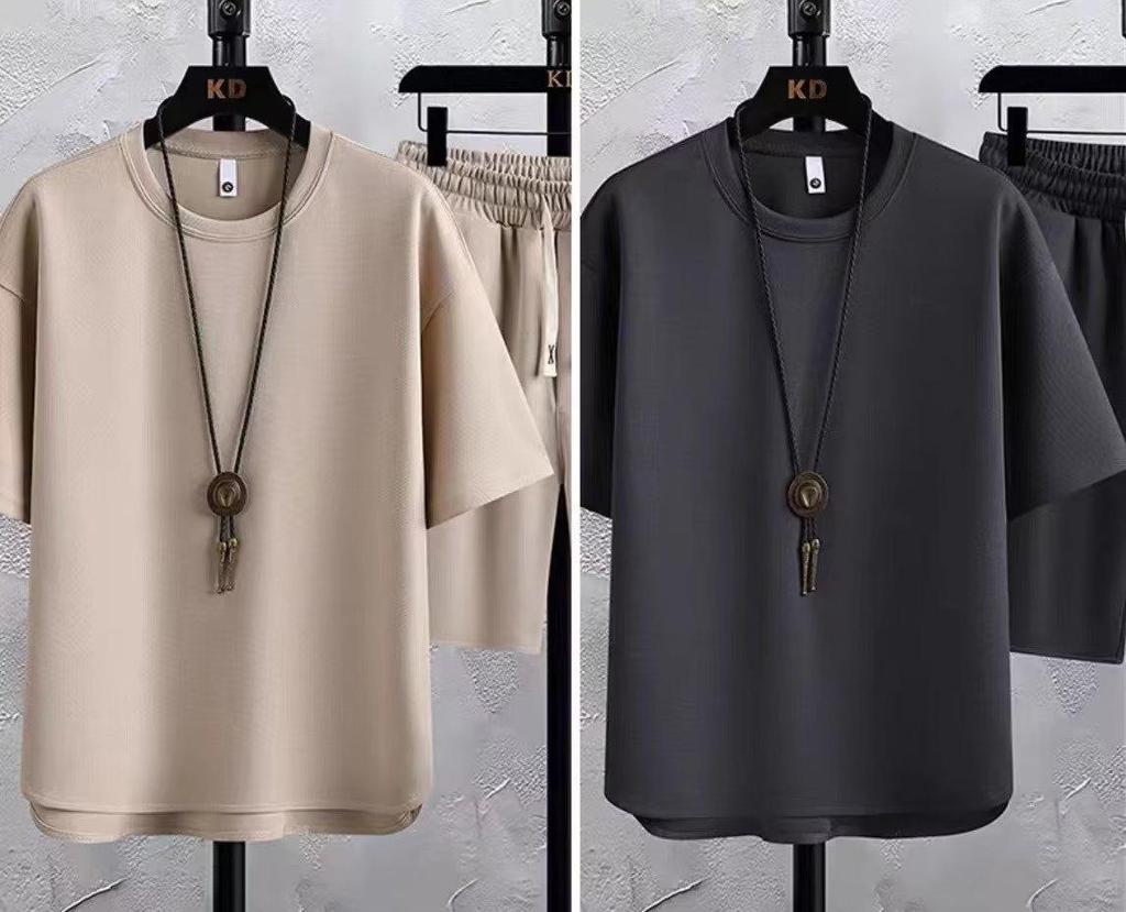 Men's Summer Quick-Dry Waffle Two-Piece Sports Suit