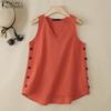 ZANZEA Women Summer V-Neck Loose Sleeveless Cotton Tank Tops