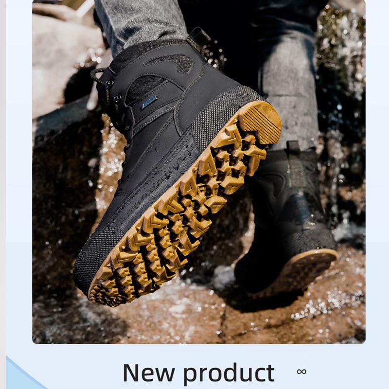 Men's Boots Outdoor Boots Lace-Up Motocross Boots Mountaineering Hiking Desert Waterproof Work Safety Shoes