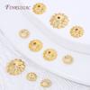 20/40Pcs 18K Gold Plated Brass Flower Bead Caps Corrugated Wavy Edge Bead End Caps For DIY Jewelry Making Findings
