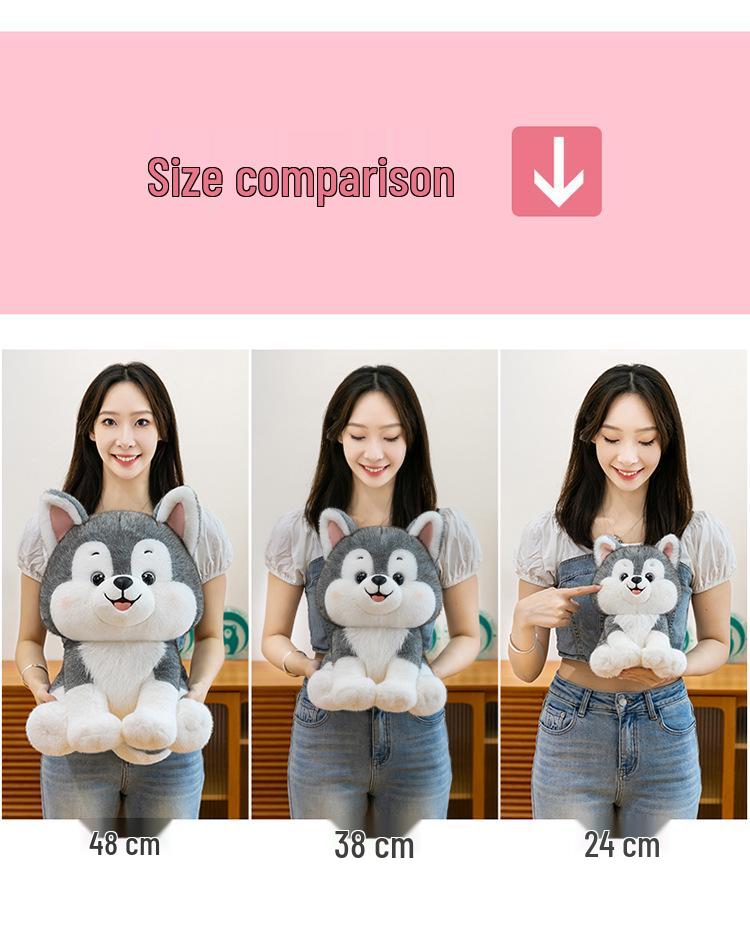 Cross-border Sitting Husky Plush Toy - Smiling Dog Doll for Kids' Birthday Gift