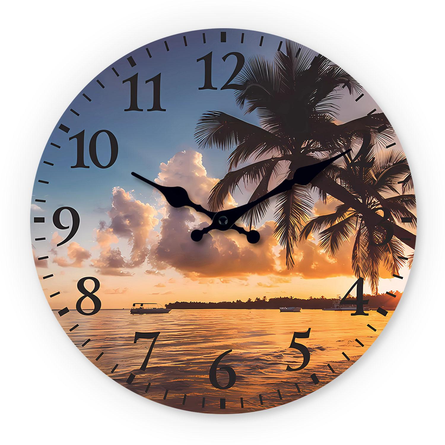 [10-14Inch] High-Quality 1 High-Quality Wooden High-Quality Patterned High-Quality Wall High-Quality Clock, High-Quality Silent High-Quality Running (as the picture,10 Inch)