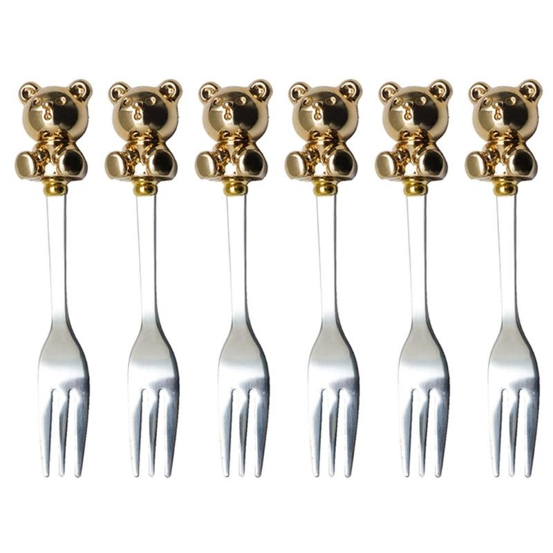 Set of 6 Stainless Steel Material Coffee Spoons/Dessert Forks Party Supplies
