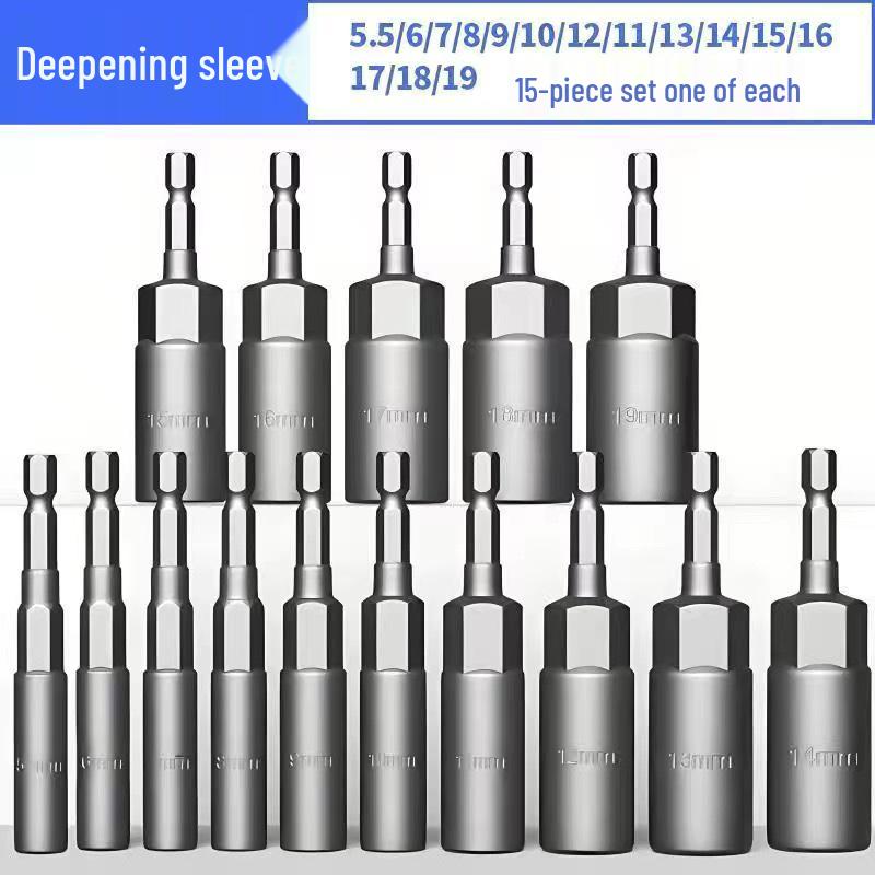 Deep Socket Extension Set for Electric Hex and Pneumatic Drills