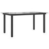 VidaXL Garden Table Black 150 X 90 X 74 Cm Aluminium and Glass