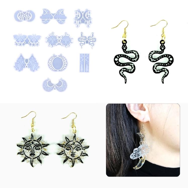 Resin Jewelry Molds Silicone Mold for Epoxy Resin Earring Making Supplies Resin Keychain Mold DIY Jewelry Silicone Mould