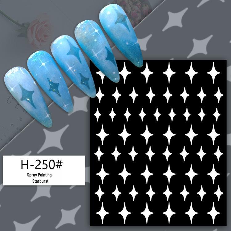 

Japanese Airbrush Stencil Stickers: Heart, Butterfly, Teddy Bear, Star & French Starburst Nail Art