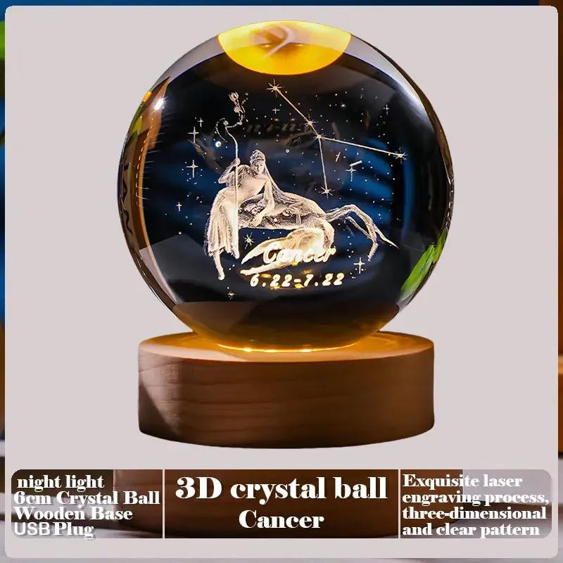 Dárek na Valentýna 2025 3D Růže Křišťálová koule Laserové gravírování Domácí ozdoba Řemesla Stolní dekorace Narozeninový Dárek ke Dni matek