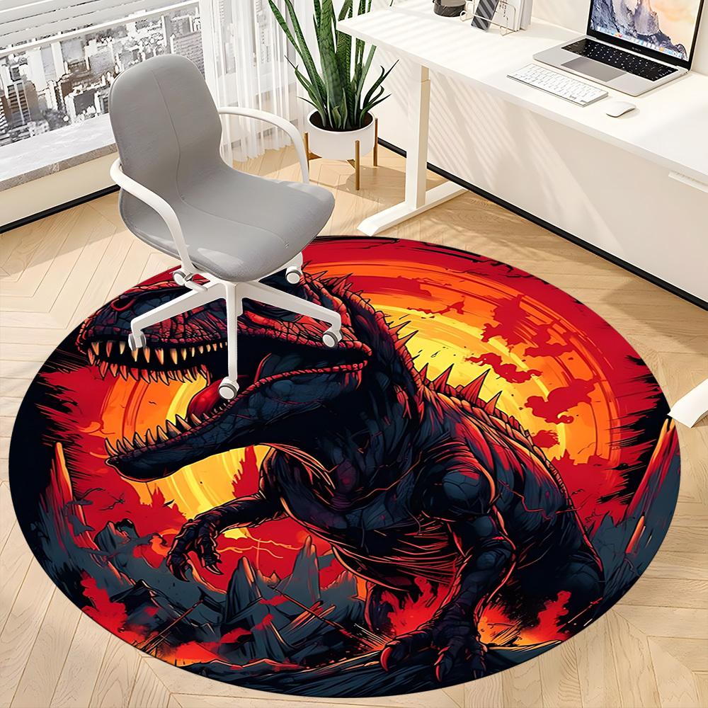 

1pc Dinosaur, Prehistoric Art Chair Carpet for Office, Soft Comfortable Mat For Office, Living Room, Bedroom, Machine Washable Carpet yy251112109 80cm by 80cm