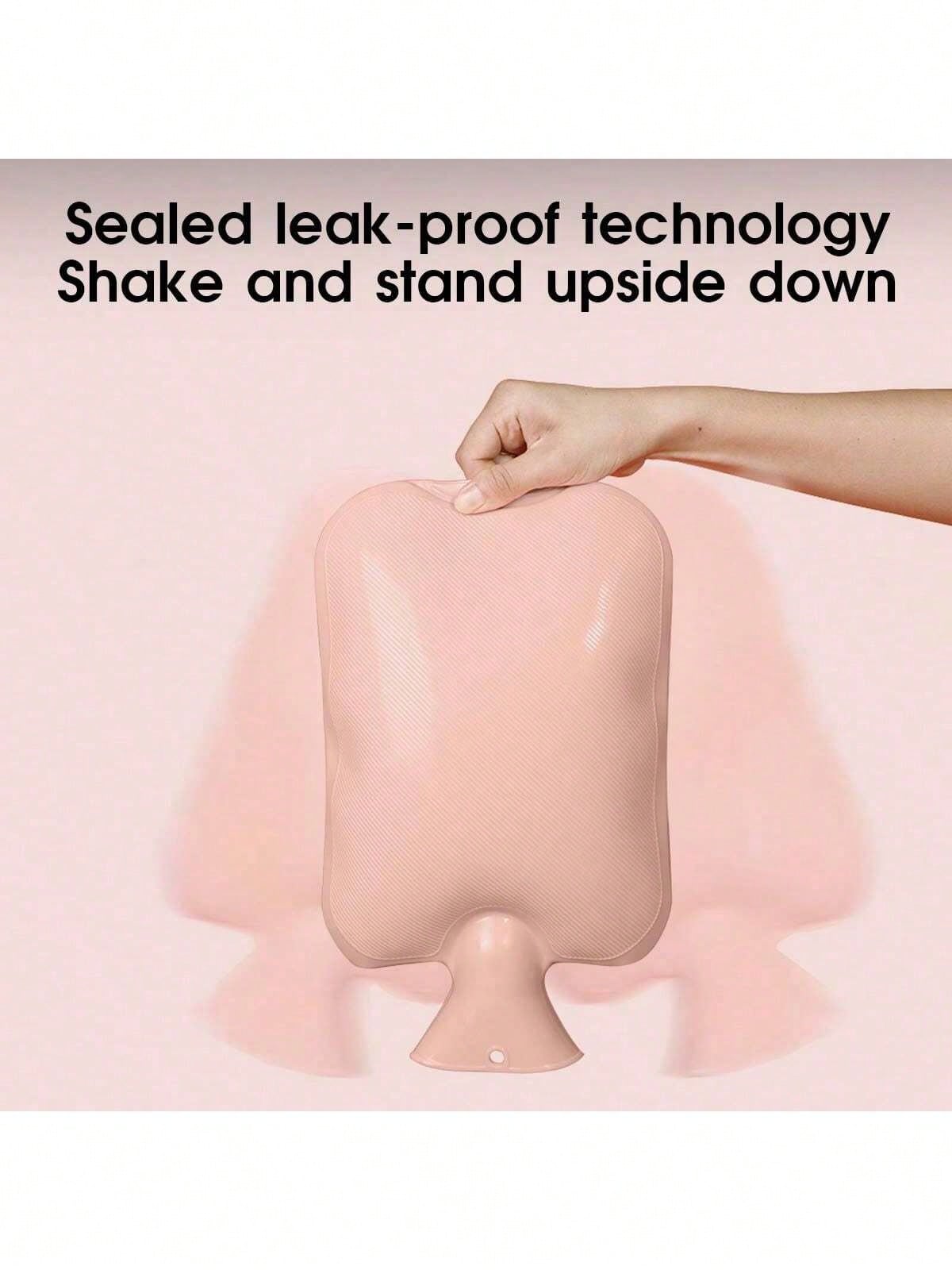 

Hot water bottle with plush cover for pain relief, neck and shoulder, foot warmth, menstrual cramps relief, hot and cold therapy розовый