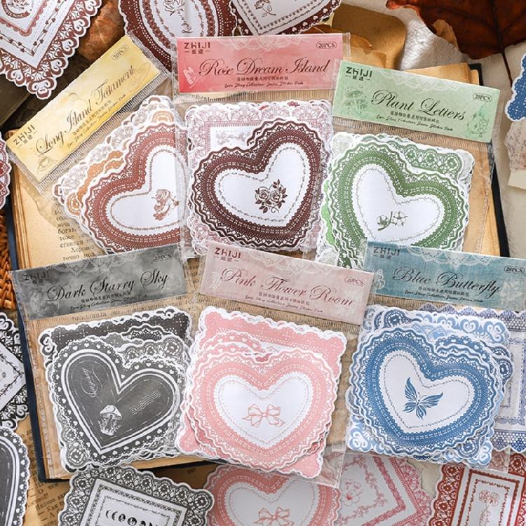 20 Sheets Landscape Sticker Stationery Sticker Scrapbook Sticker Decorative Sticker for Photocards Journal Decoration