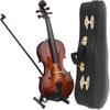 Hand Made Wooden Mini Violin, 7.9in Mini Musical Instrument Model Ornaments With Gift Box - Small Violin Toy for Home Decoration
