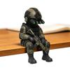 Miniature Tactic Soldier Figurine Small Resin Soldier Sculpture Desk Decor Operator Statue for Monitor/Computer Case/Bookshelf