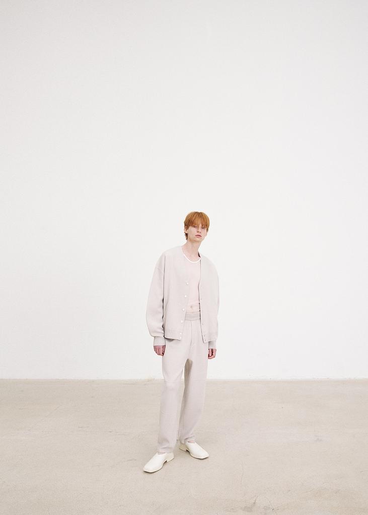 UMARMUNG Elastic Cotton Oval Silhouette Pants_Fog