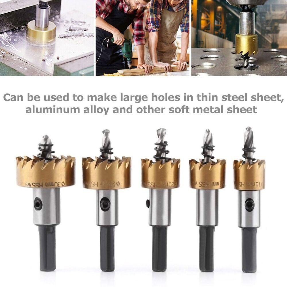 5Pcs/Set Quickly Hole Serration Kit High Speed Steel Diamond Core Bit  For Metal Wood Alloy