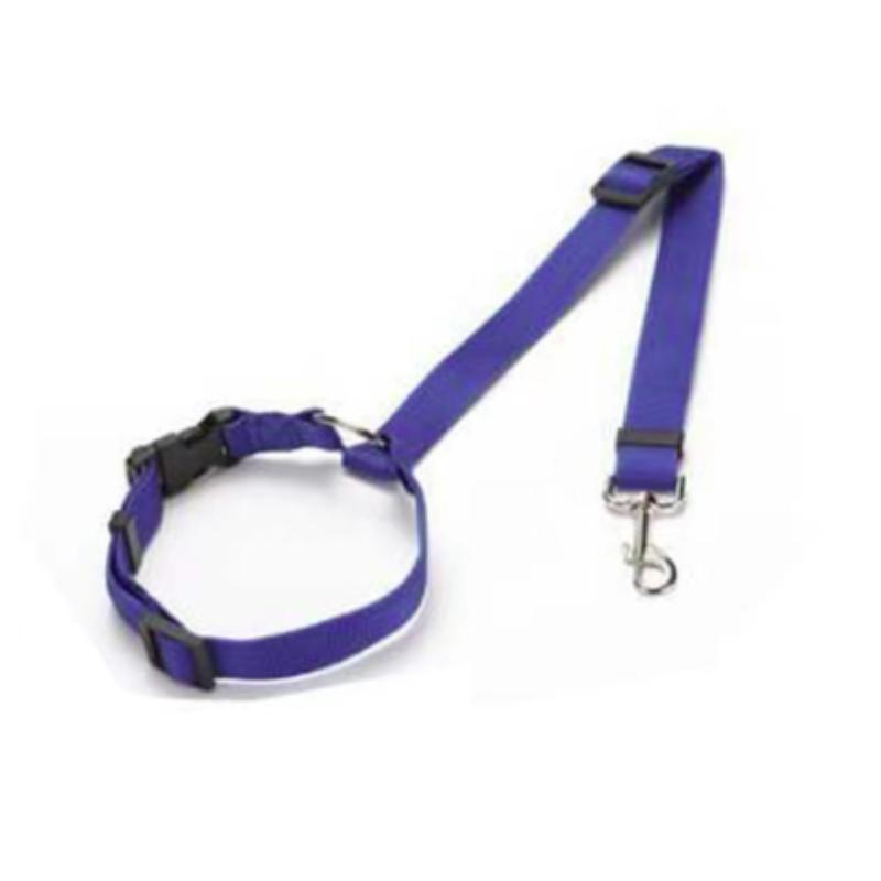 Solid Color Two-in-one Pet Car Seat Belt Nylon Lead Leash Backseat Safety Belt Adjustable Dogs Harness Collar Pet Accessories