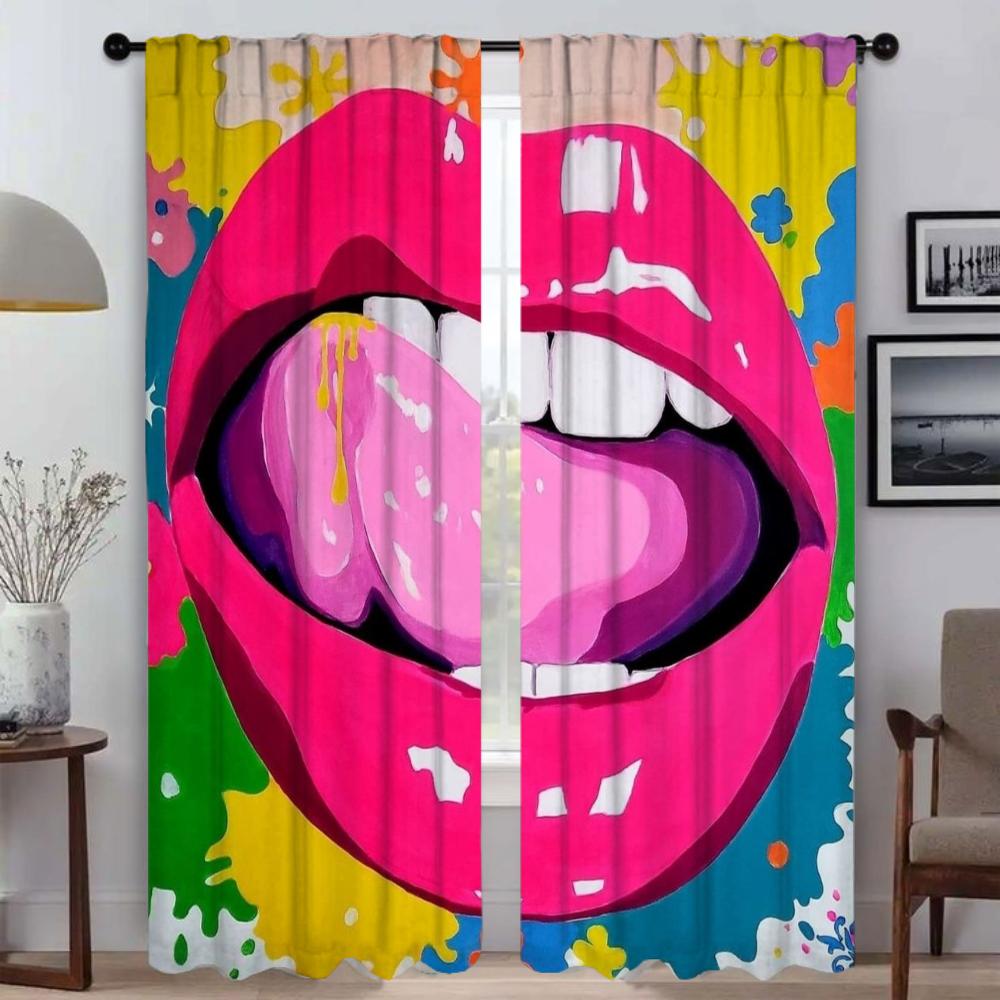 Abstract Woman Psychedelic Manda Shades Curtains Living Room Curtain Blinds Partition Halloween Decoration Tulle Bedroom Polyester Perfect For