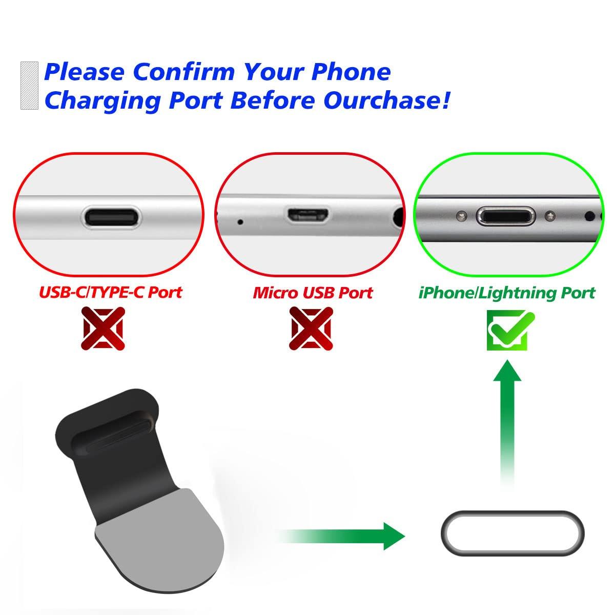 2Pcs Iphone Anti Lost Anti Dust Plug For Iphone 14,14 Plus,13,13 Pro,13 Pro Max,13 Mini,12,12 Pro,12 Mini,11,11 Pro Max, 0