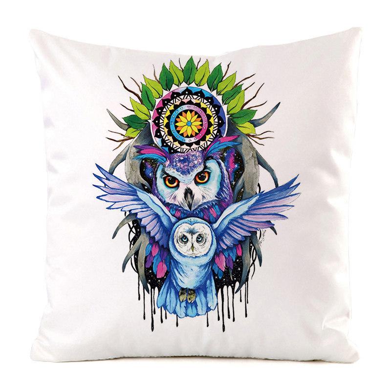 Colored Hand-Painted Animal Series Digital Printing Short Plush Pillow Covers for Car Sofa Office Cushion Cover Home Goods
