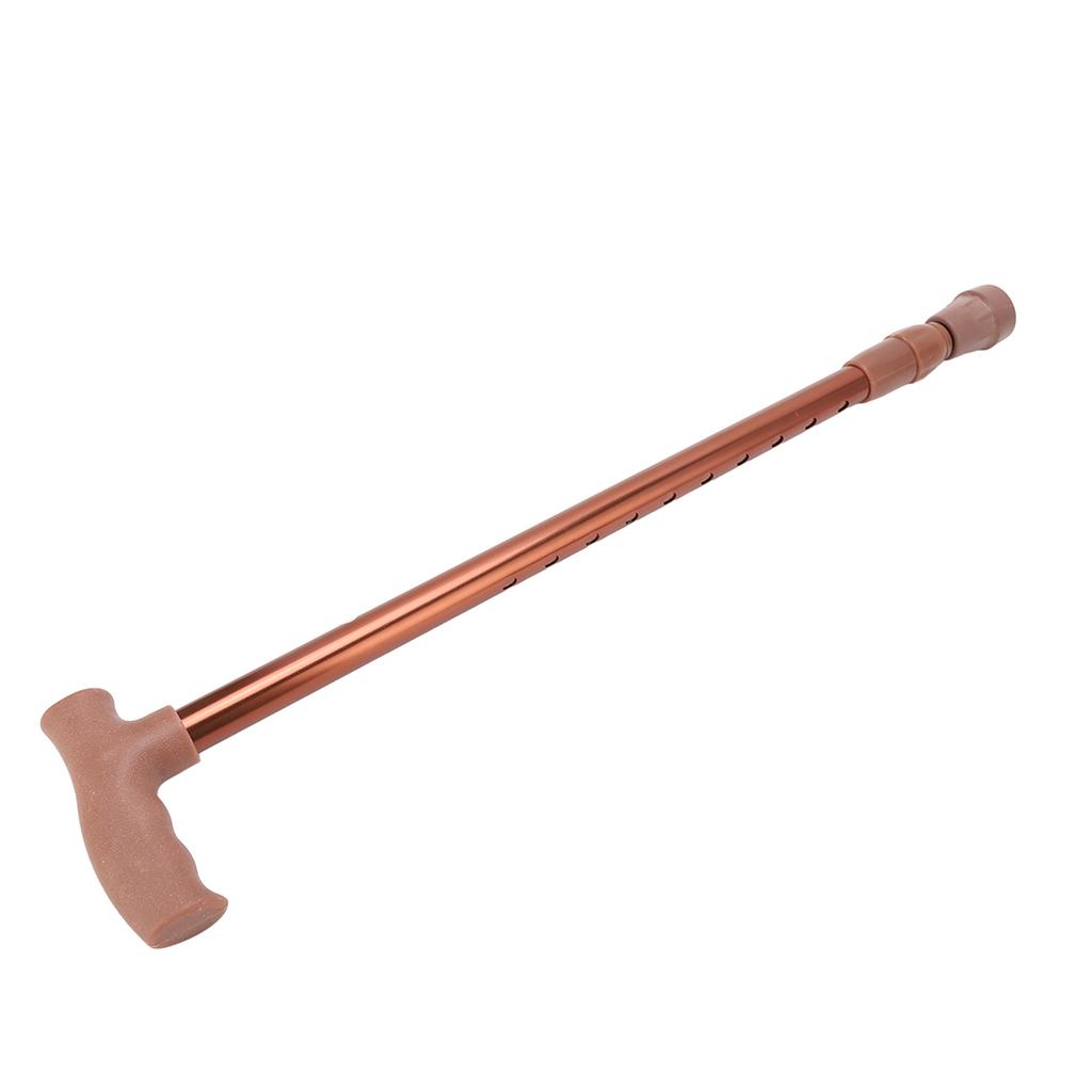 Walking Cane Adjustable Ergonomic Soft Rubber Hand Grip Lightweight Mobility Aid Cane Coffee