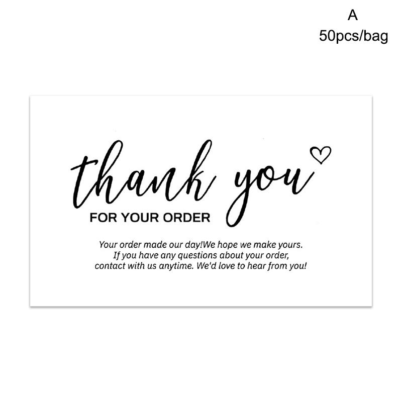 50/100/500ST Tack för din beställning Affärskort Shopping Köp Tack Hälsningskort Uppskattningskort För Små Företag