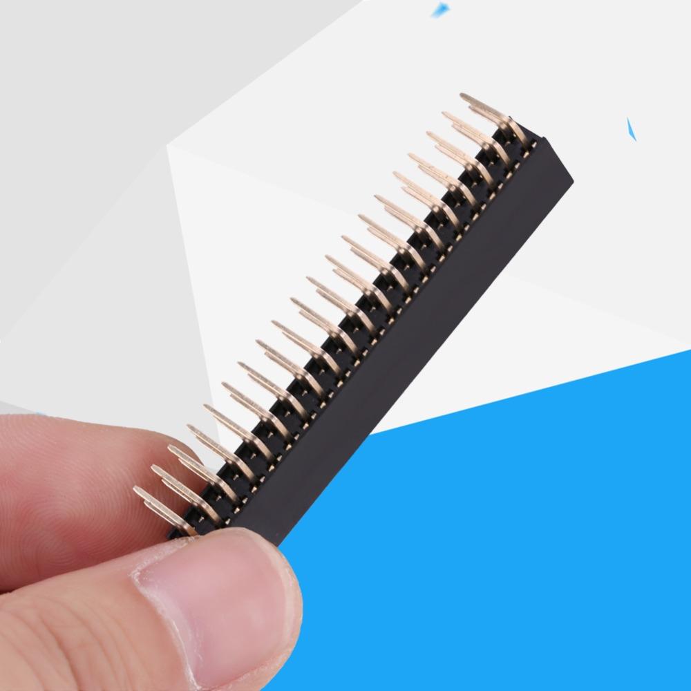 3Pcs 2.54mm Pitch Female Pin Headers 2 X 20 Pins Header Pin Socket Pin Headers  Circuit Connections