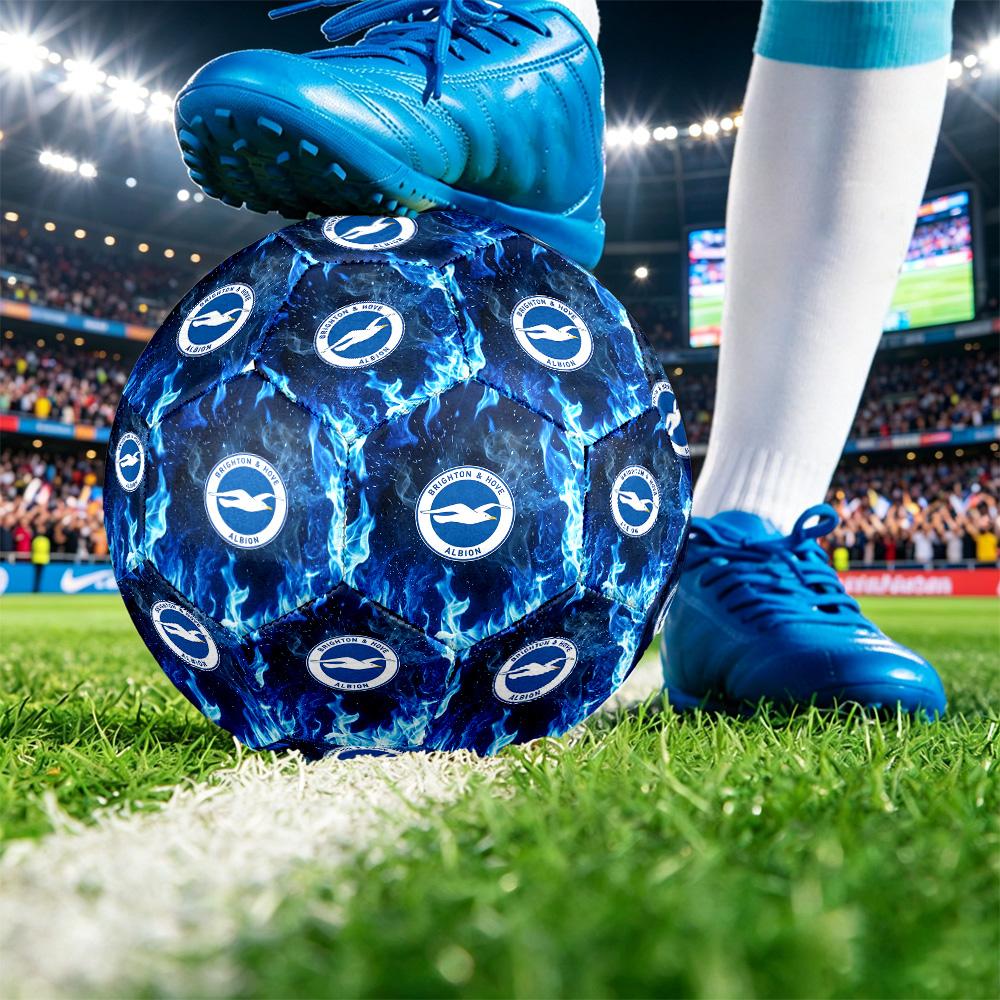 Brighton & Hove Albion FootballPrinted Size 5 Soccer Blbion Football, Anti Slip Adult Match Football Souvenir for Football Fans