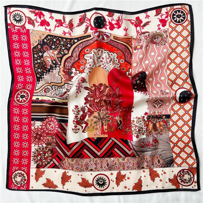 

53*53 см квадратный шелковый шарф женский модный принт маленький шейный платок офисный женский пояс для волос носовой платок женский платок шарф