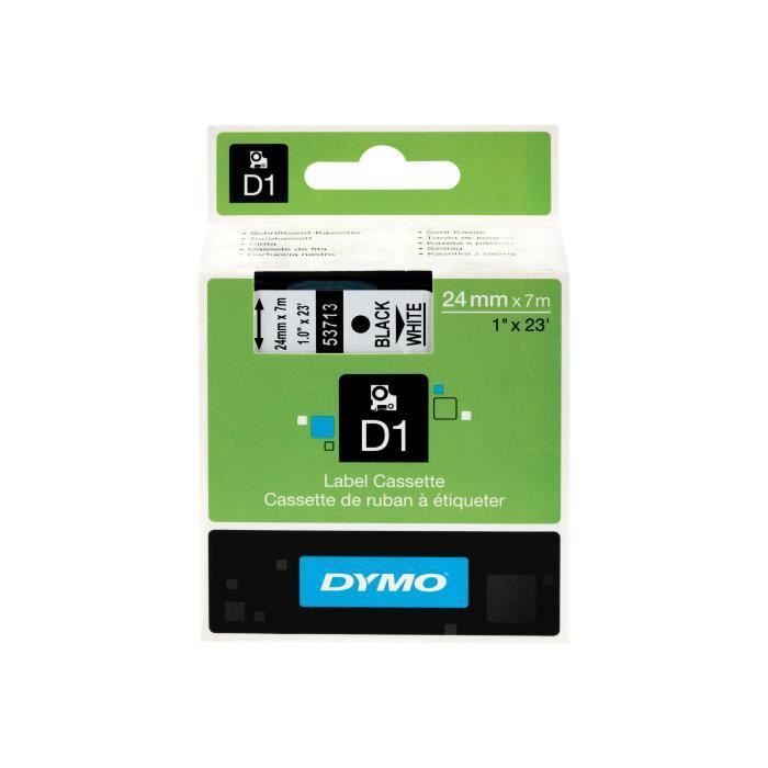 DYMO D1 Brillant noir sur blanc Rouleau (2,4 cm x 7 m) 1 rouleau(x) ruban pour LabelMANAGER