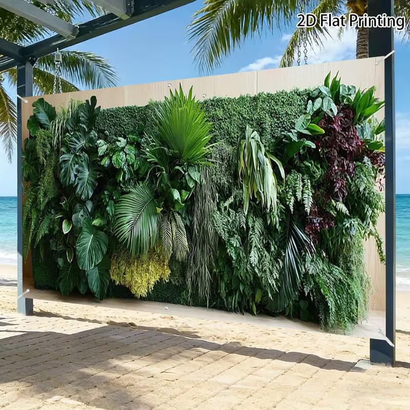 2D Jungle Style Assorted Foliage Vertical Garden Outdoor Decor Backdrop