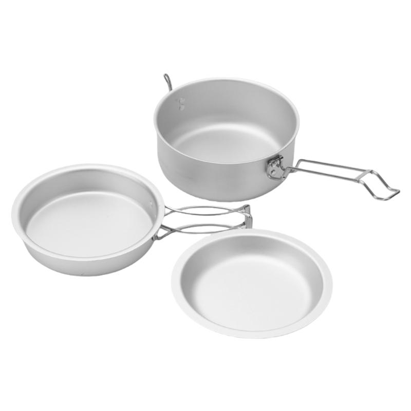 Outdoor Camping Cookware with Folding Handle Portable Camping Cook Pots Frypan Bowl NonStick Aluminum Camping Cookware 1