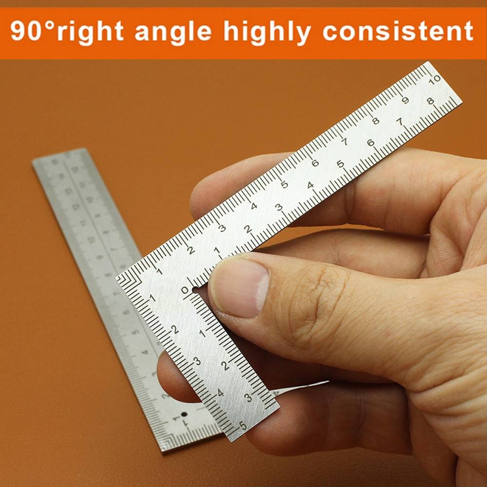 Mini riglă de încadrare Instrument de măsurare pentru aranjare Riglă pătrată în unghi drept din oțel inoxidabil de precizie pentru calibre de încadrare de construcție