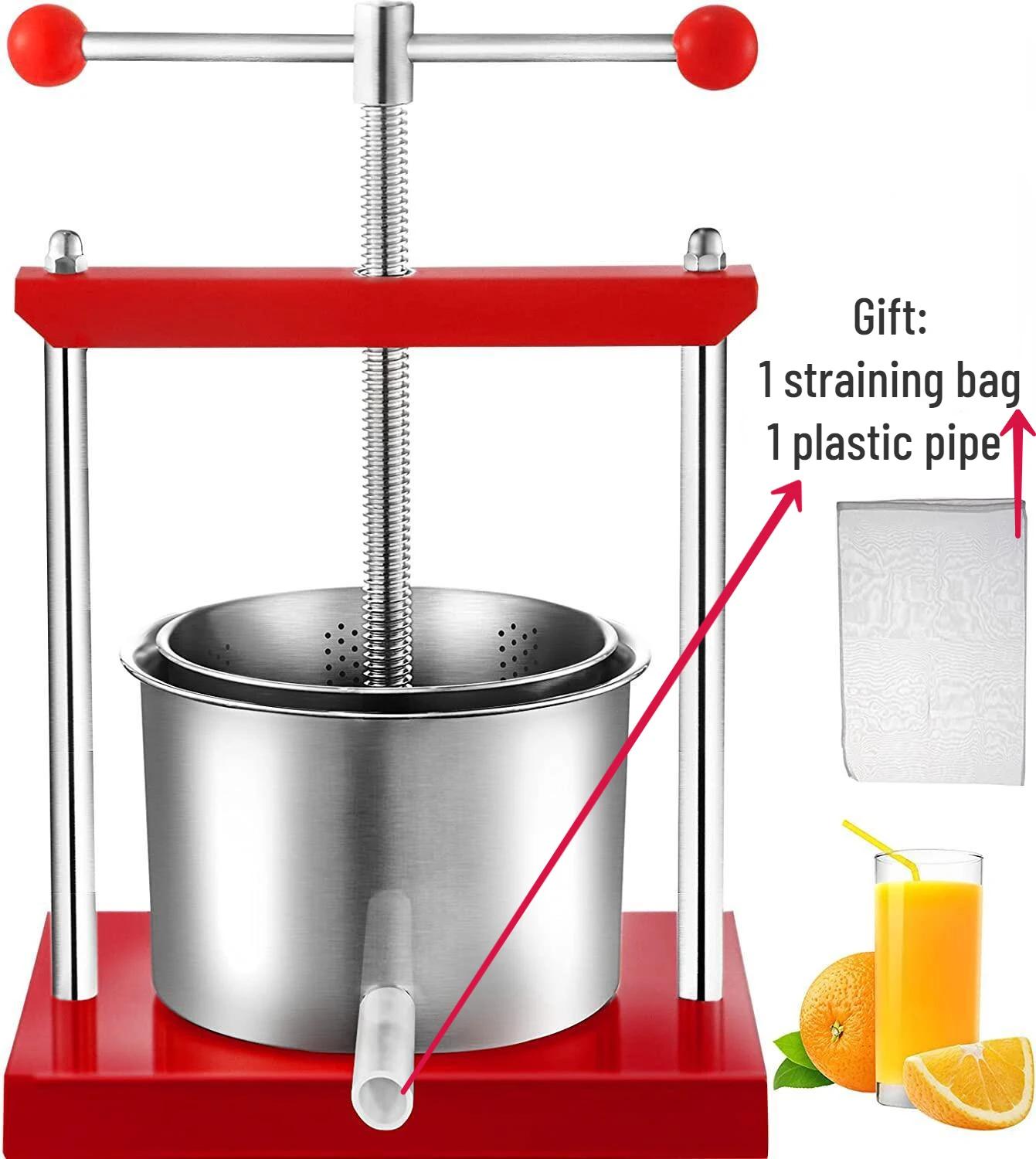

Cheese Tincture Herb Fruit Wine Manual Press-0.8 Gallon Stainless Steel Barrels Press Machine for Juice,Vegetable,Wine,Olive Oil 2L красный