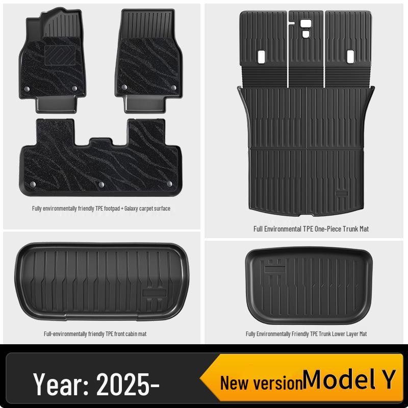 Passt für Tesla Model Y (25-Modell) Rechts- und Linkslenker: Vollständig umschlossene TPE-Fußmatten