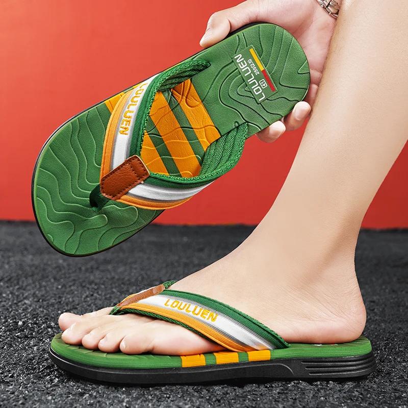 Summer Men Slippers High Quality Fashion Men Flip Flops Beach Flip Flops Men Casual Breathable Antiskid Beach Outdoor Sandals