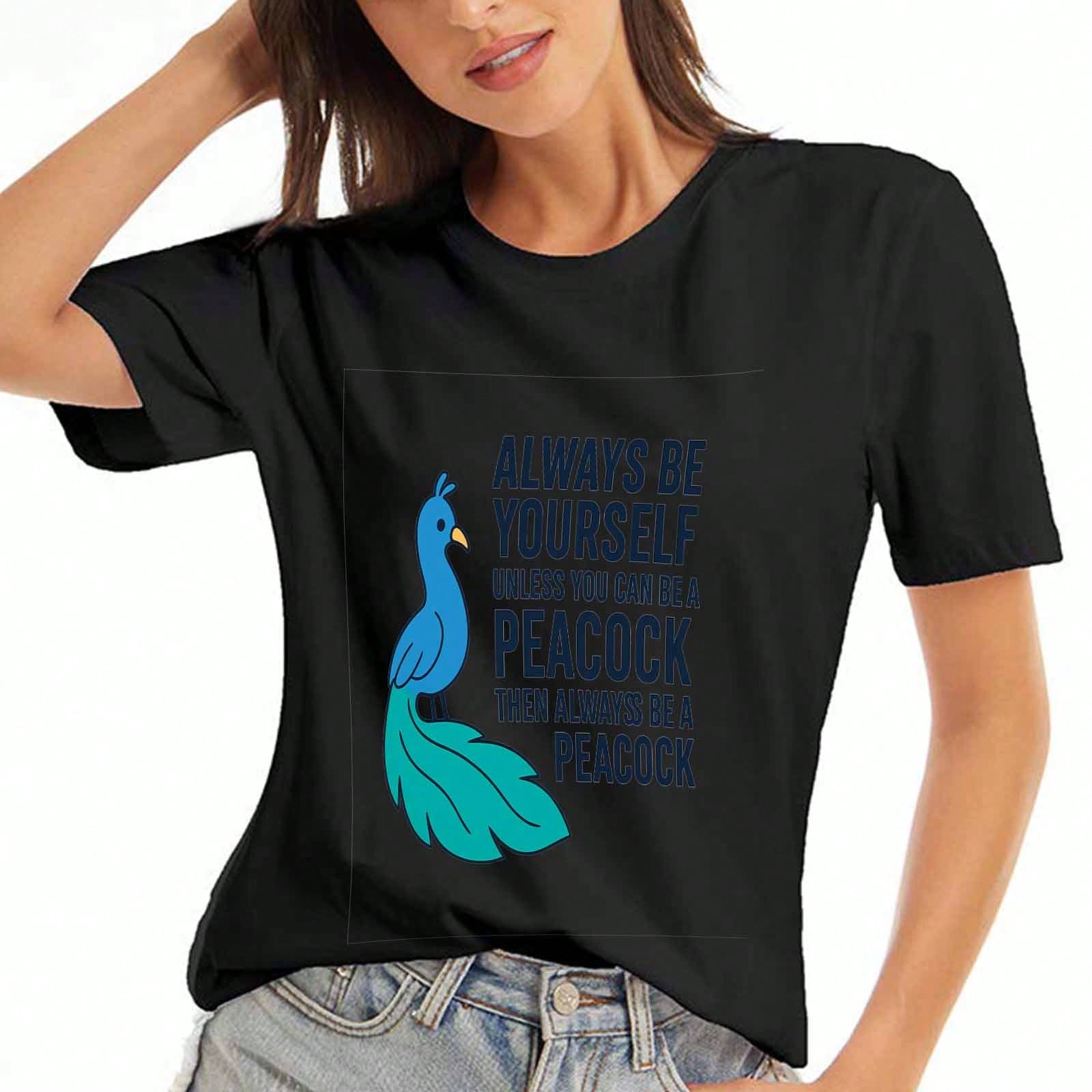 Peacock Bird unisex Cotton T Shirt, Premium Cotton Graphic Tee, Durable, Casual And Fashionable. I m A Peacock You Gotta Let Me Fly Funny Bird Lover G S разноцветный