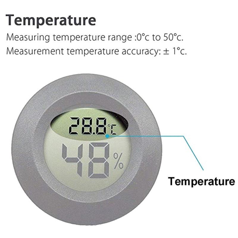 1PC Mini Hygrometer Thermometer Fahrenheit or Celsius Meter Digital LCD Monitor Indoor Room Round Humidity Temperature Gauge