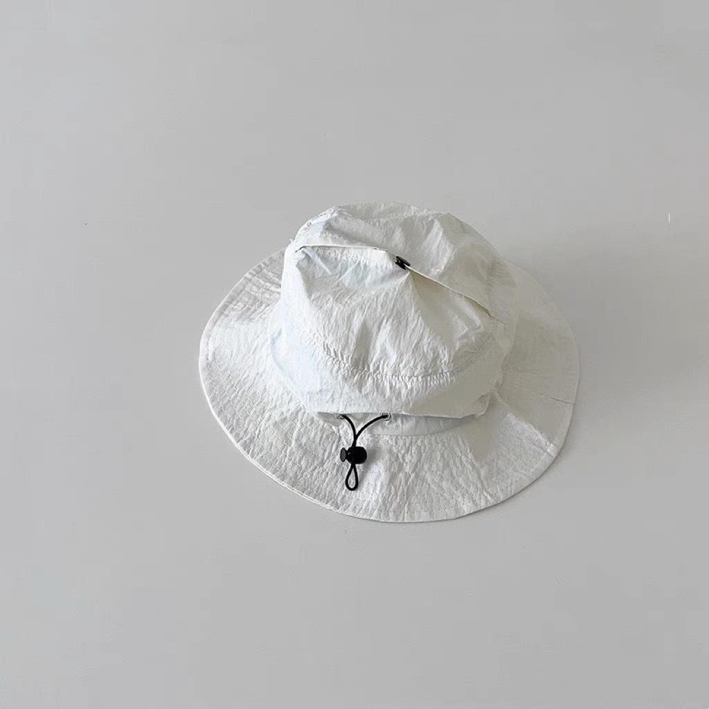 Kids Solid Quick Dry Bucket Hat Spring Summer Wide Brim Sun Protection Foldable Candy Outdoor Fishing Cap