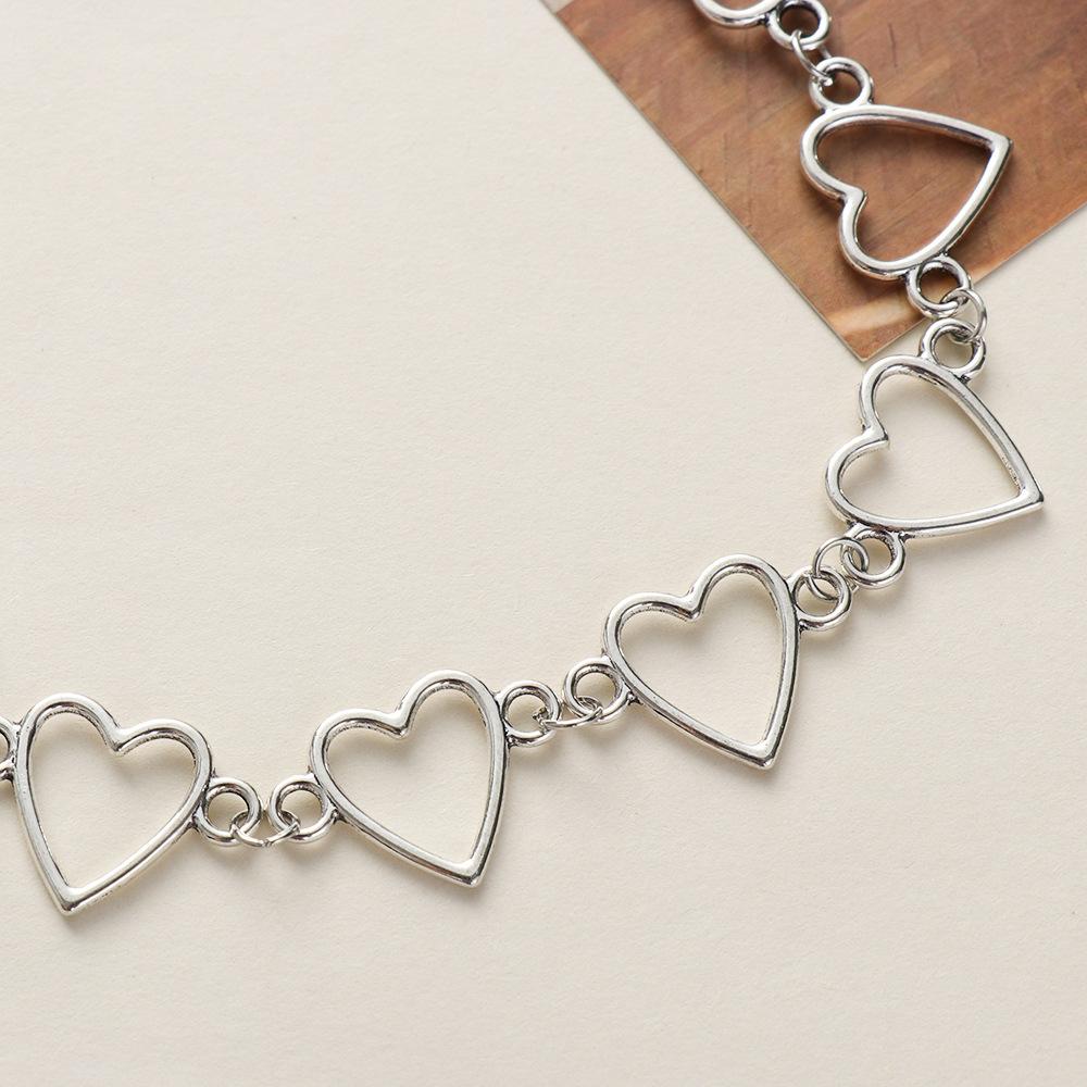 

2025 Fashion New Necklace Popular Girl Necklace Wild Geometric Creative Simple Heart-shaped Hollow Chain Personalized Necklace мідний