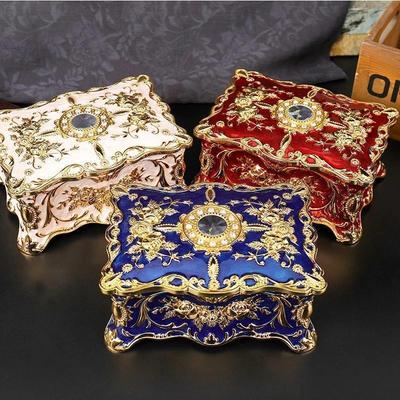 Big Enamel Diamond-studded Jewelry Box European Gift Storage Case Home Decoration Organizer Ring Earrings Necklace Casket Chest