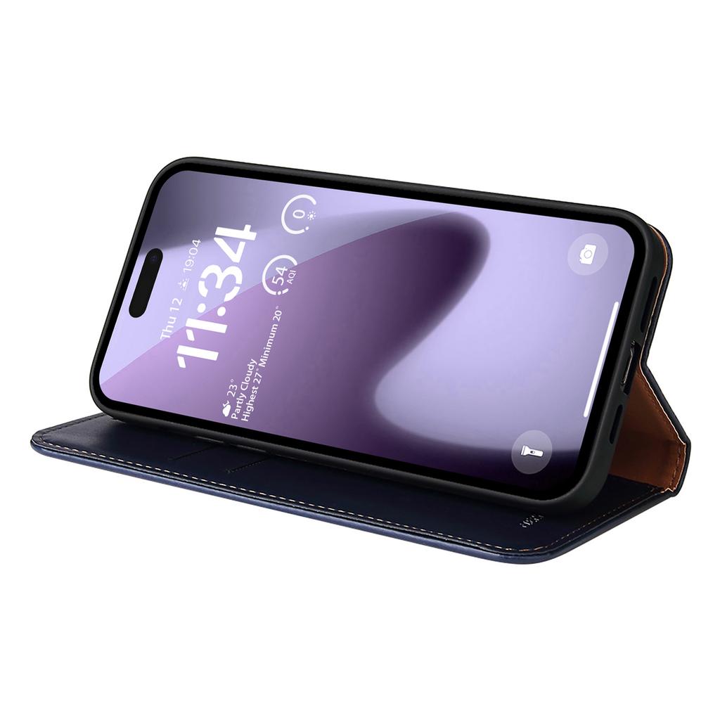FIERRE SHANN For iPhone 17 Case PU Leather Flip Stand Wallet Phone Cover
