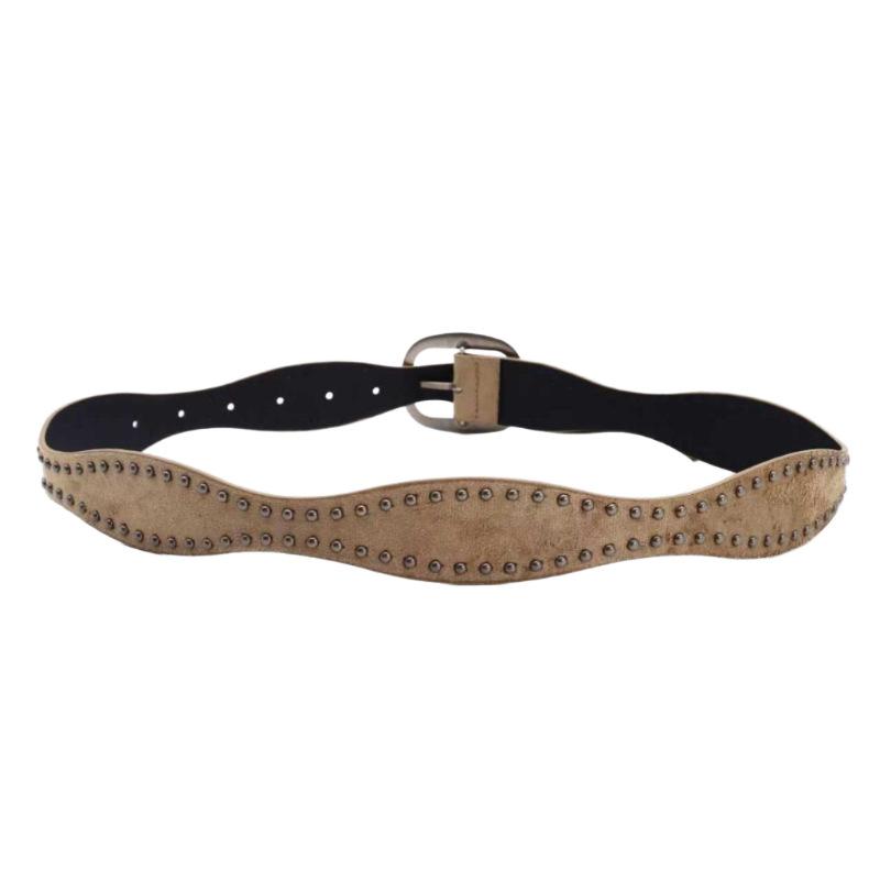 Retro Double-row Rivet Belt Women's Wide Waist Seal Decorative Belt
