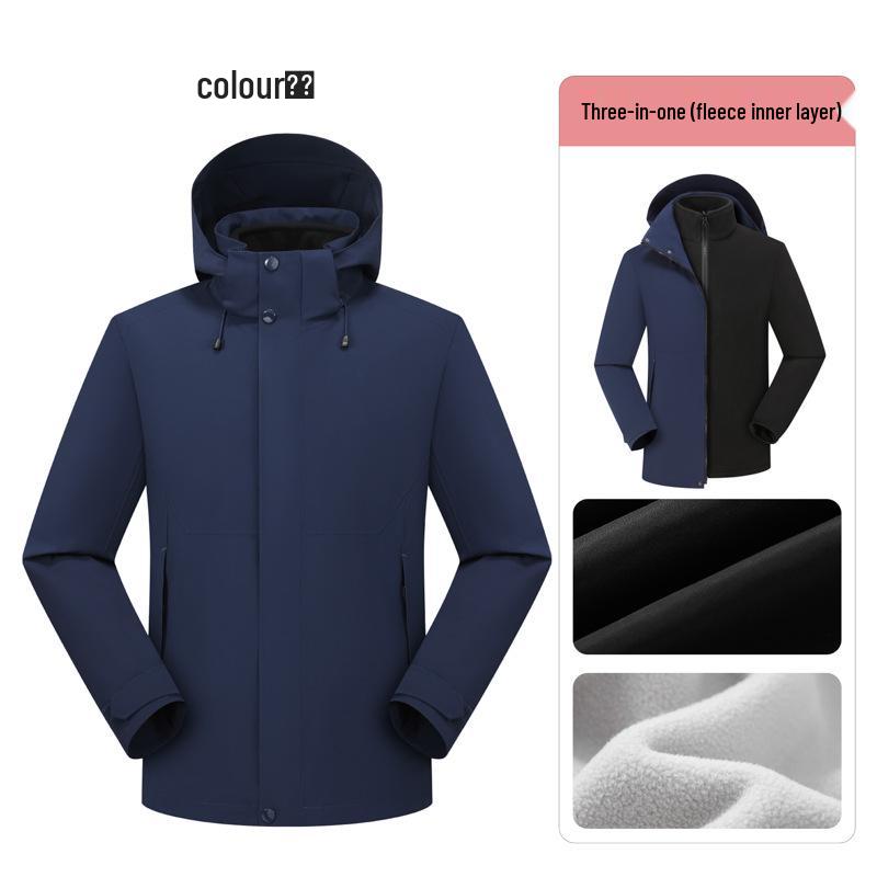 Stone Style Waterproof Shell Jacket with Down Layer and Custom Logo Print